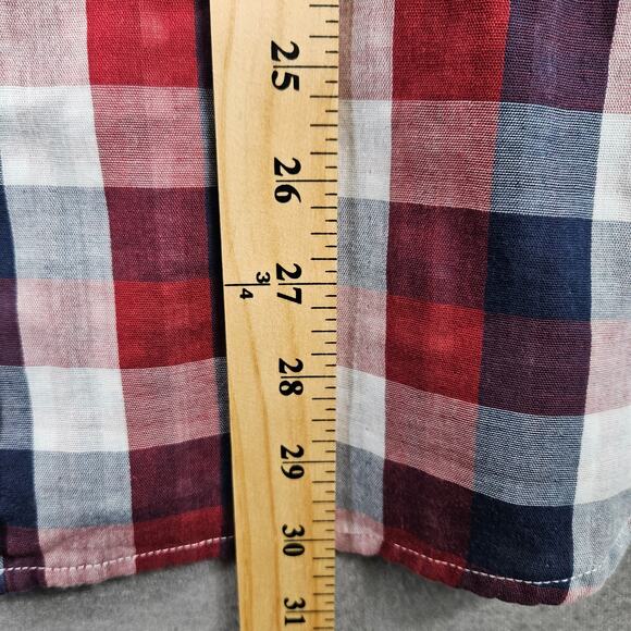 Girbaud Shirt Marithe Fancois Plaid Button Up Blue Red White Mens 2XL Check - Picture 6 of 9
